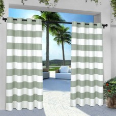 Exclusive Home Indoor/Outdoor Stripe Cabana Window Curtain Panel Pair with Grommet Top   556661470